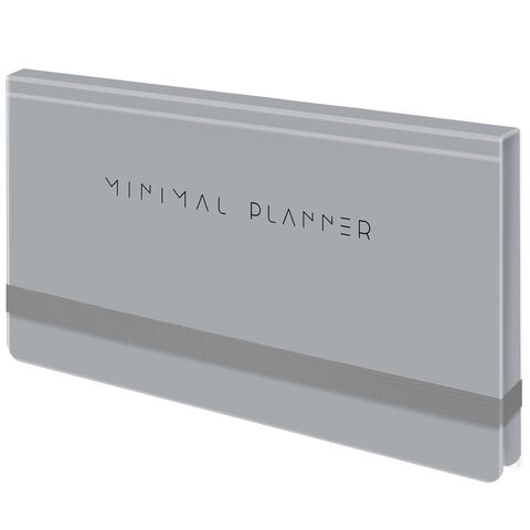 Еженедельник недатированный с резинкой 171х93 мм, BRAUBERG, твердый, 64 л., "Minimal", серый, 116311 116311