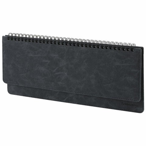 Планинг настольный недатированный (305x140 мм) BRAUBERG "Status", под кожу, 60 л., черный, 113372 113372