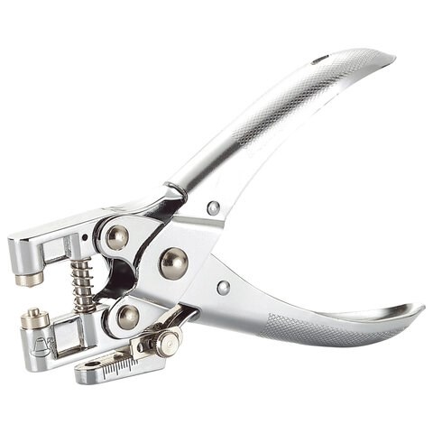 Дырокол на 1 отверстие для установки люверса (225143), диаметр отверстия 5 мм, до 30 листов, хром, KW-trio, 9718, -9718 225148