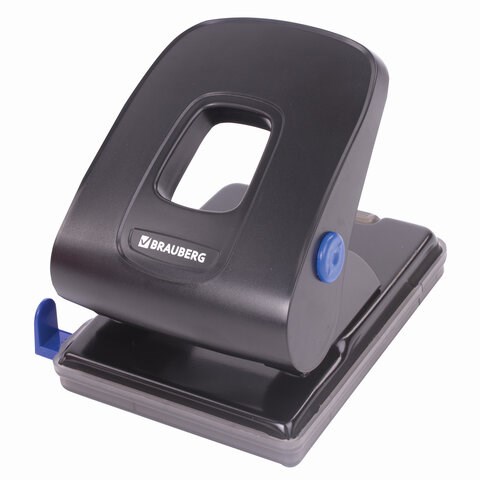Дырокол металлический BRAUBERG "Extra", до 40 листов, черный, 229093 229093