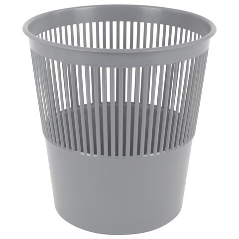 Корзина для бумаг BRAUBERG сетчатая, 9 л, серая, 237002 237002