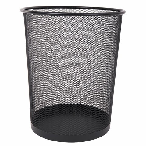 Корзина для бумаг БОЛЬШАЯ, 20 л, металлическая, черная, BRAUBERG "Germanium", 231956 231956