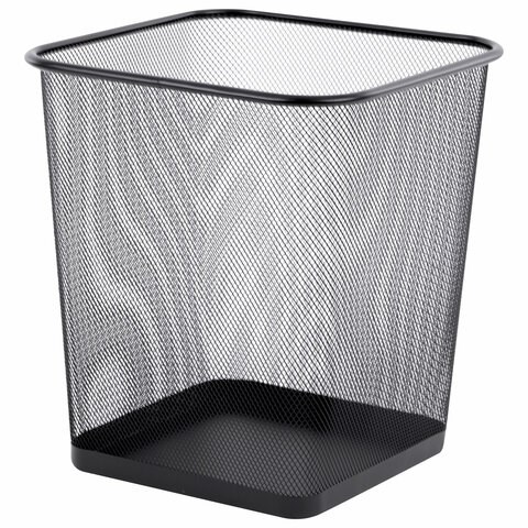 Корзина для бумаг квадратная 17 литров, BRAUBERG "Germanium", металл, черная, 237975 237975
