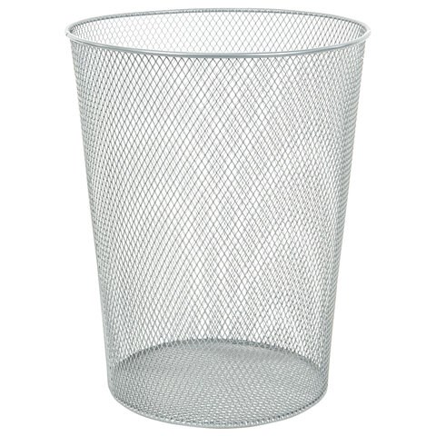 Корзина для бумаг, 9 л, металлическая, серебристая, BRAUBERG "Germanium", 231959 231959