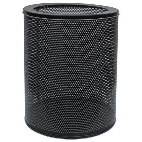 Урна-корзина металлическая для мусора 16 литров, перфорированная, черная, оцинкованная сталь, ТИТАН., 415 237369