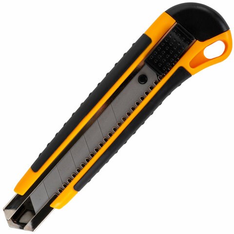 Нож универсальный мощный, 25 мм, BRAUBERG EXTRA, автофиксатор, резиновые вставки, 238731 238731