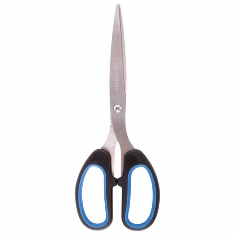 Ножницы BRAUBERG "Classic+", 205 мм, черно-синие, классической формы, резиновые вставки, 236449 236449