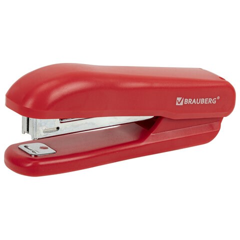 Степлер №10 BRAUBERG "SX-19", до 12 листов, с антистеплером, красный, 228589 228589