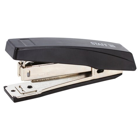 Степлер №10 STAFF "Basic", до 10 листов, с антистеплером, черный, 224625 224625