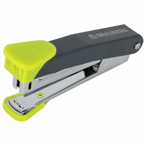 Степлер №10 металлический BRAUBERG "UNIVERSAL GT", до 16 листов, с антистеплером, зеленый, 272752 272752