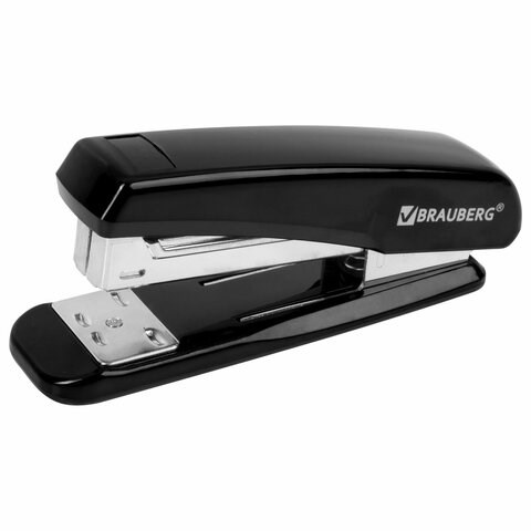 Степлер №24/6, 26/6 BRAUBERG "Classic", до 25 листов, черный, 222546 222546