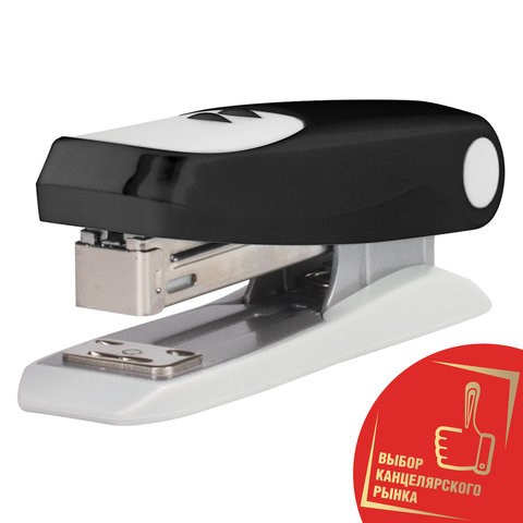 Степлер №24/6, 26/6 BRAUBERG "Germanium", до 20 листов, черный, ГАРАНТИЯ 5 ЛЕТ, 226580 226580