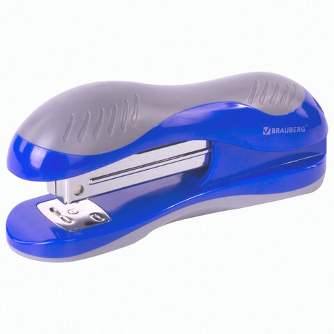 Степлер №24/6, 26/6 BRAUBERG "JET", до 25 листов, эргономичный, сине-серый, 229689 229689