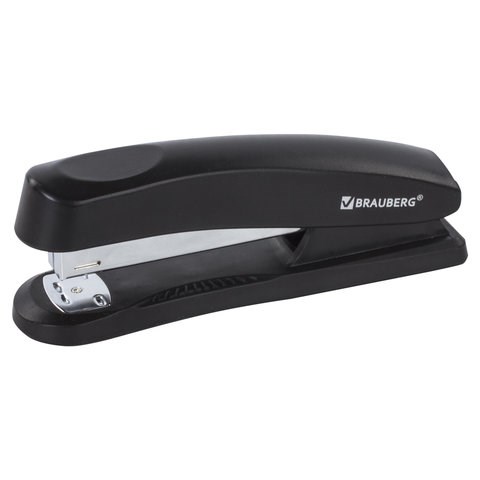 Степлер №24/6, 26/6 BRAUBERG "Standard+", до 30 листов, полнозагрузочный,черный, 228606 228606