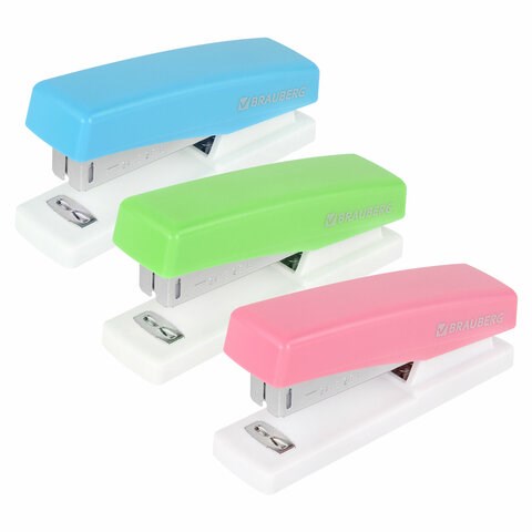 Степлер №24/6, 26/6 BRAUBERG "STYLE", до 25 листов, ассорти, 272748 272748