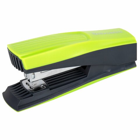 Степлер №24/6, 26/6 BRAUBERG "SUPER", до 30 листов, зелено-черный, 272741 272741