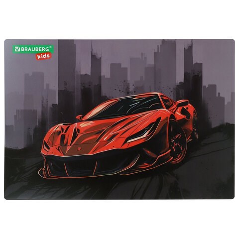 Настольное покрытие BRAUBERG KIDS, А3+, пластик, 46x33 см, "Red car", 272368 272368
