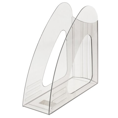 Лоток вертикальный для бумаг BRAUBERG "Delta", 240х90х240 мм, прозрачный, 237242 237242