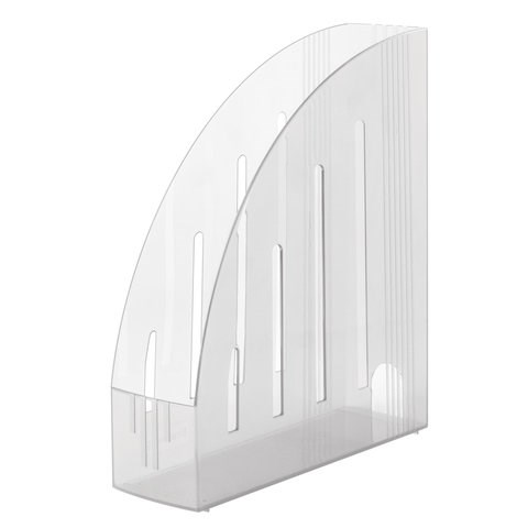 Лоток вертикальный для бумаг BRAUBERG "Energy" (241х85х300 мм), эргономичная форма, прозрачный, 231555 231555