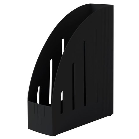 Лоток вертикальный для бумаг BRAUBERG "Energy" (241х85х300 мм), эргономичная форма, черный, 231549 231549