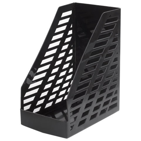 Лоток вертикальный для бумаг BRAUBERG "MAXI-plus" (250х160х300 мм), сетчатый, черный, 237005 237005