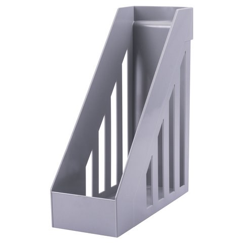 Лоток вертикальный для бумаг, увеличенная ширина (277х100х290 мм), BRAUBERG-MAXI, серый, 231051 231051