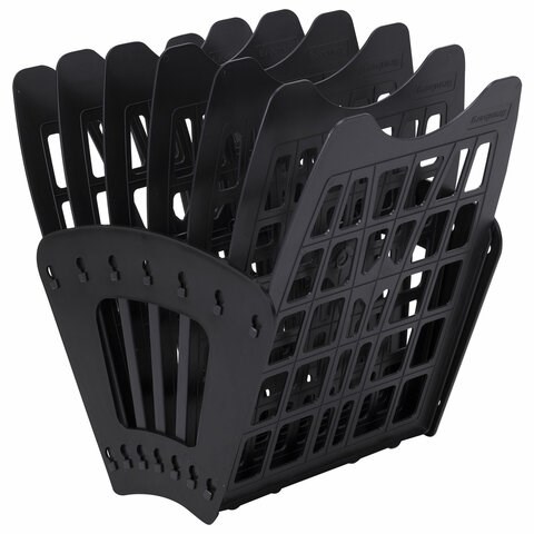 Лоток для бумаг веерный BRAUBERG-SMART, 7-ми секционный, сетчатый, черный, 231143 231143