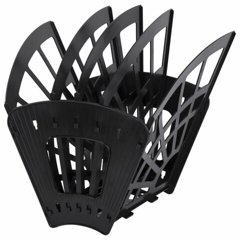 Лоток для бумаг веерный STAFF 5-ти секционный, 4 отделения, сетчатый, черный, 237021 237021