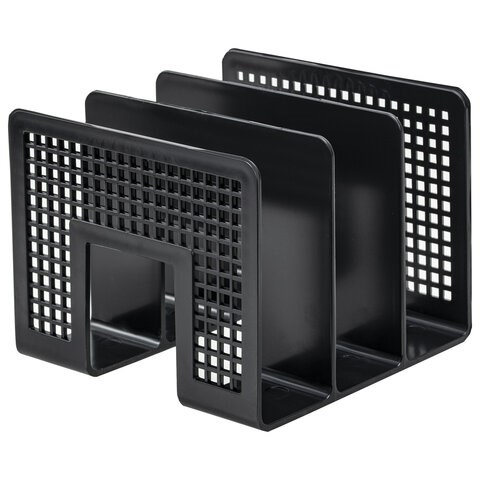 Лоток-сортер для бумаг BRAUBERG "Office-Expert", 3 отделения, 207х212х168 мм, сетчатый черный, 238021 238021