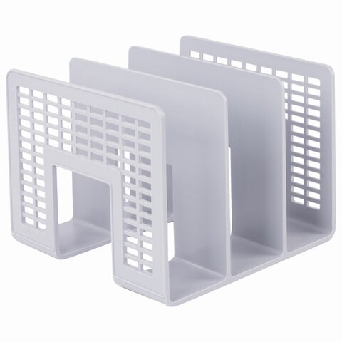 Лоток-сортер для бумаг BRAUBERG "Radikal", 3 отделения, 207х212х165 мм, сетчатый, серый, 235365 235365