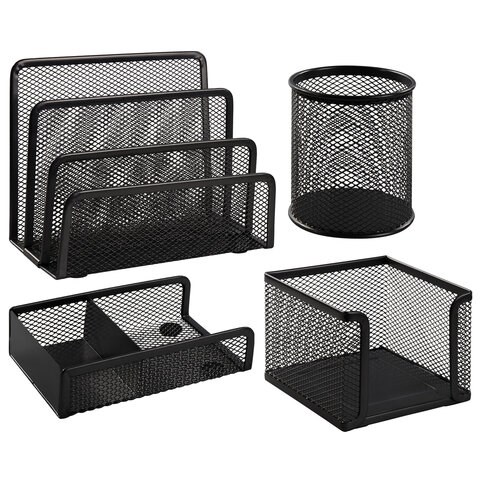 Настольный набор из металла BRAUBERG "Germanium", 4 предмета, черный, 231964 231964