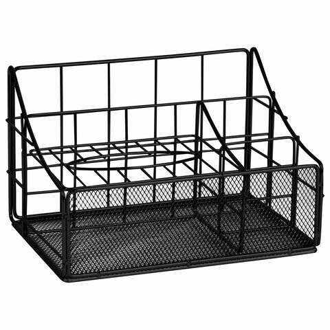 Органайзер для косметики и мелочей металлический 4 секции, MONTE VITA, 160х240х150 мм, черный, 272480 272480