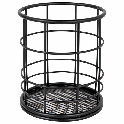 Органайзер стаканчик для косметики и мелочей MONTE VITA, металлический, 100х90 мм, черный, 272487 272487