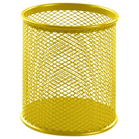 Подставка-органайзер BRAUBERG "Germanium", металлическая, круглое основание,100х89 мм, желтая, 231980 231980