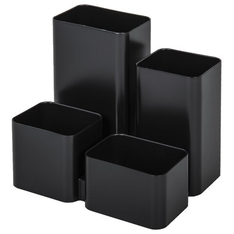 Подставка-органайзер BRAUBERG COMPACT, 4 отделения, 92х114х102 мм, черная, 238102 238102