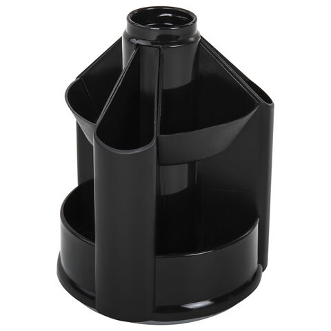 Подставка-органайзер BRAUBERG MINI, 10 отделений, вращающаяся, 107х107х130 мм, черная, 238094 238094