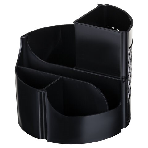 Подставка-органайзер STAFF Basic, 120х120х110 мм, 5 отделений, черная, 237949 237949
