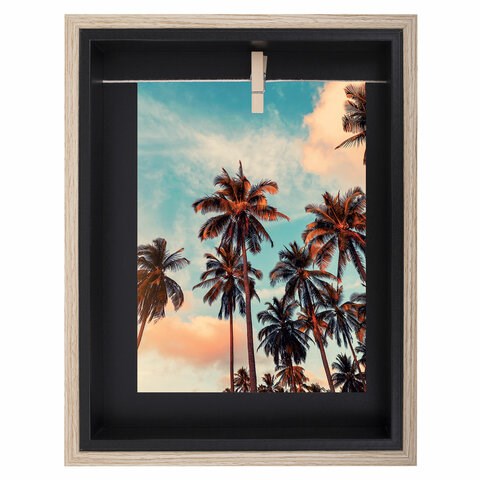 Рамка из МДФ BRAUBERG LOFT BLACK BOX, фото 13х18 см, с прищепкой, 20х25 см, 391290 391290