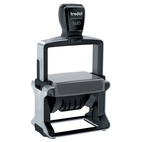 Датер самонаборный металлический, 6 строк+дата, деление точка, оттиск 68х47 мм, сине-красный, TRODAT 5485BANK, кассы, 62163 235567