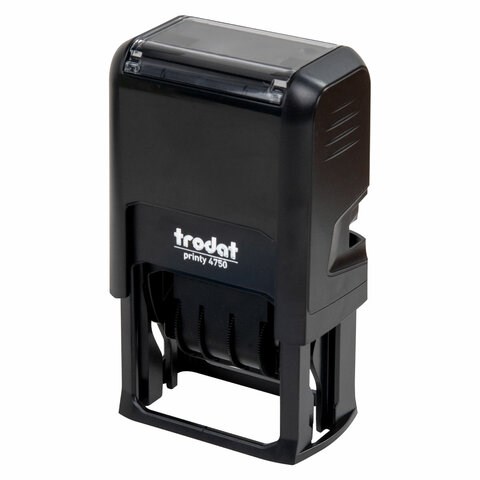 Датер со свободным полем, оттиск 41 х 24 мм, синий, TRODAT 4750 PRINTY 4.0, корпус черный, 141304 238360