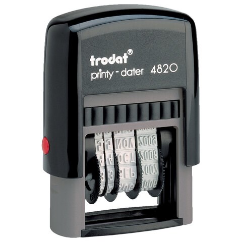 Датер-мини месяц буквами, оттиск 22х4 мм, синий, TRODAT 4820, корпус черный, 73930 235581