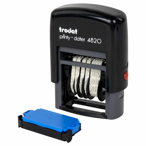 Датер-мини месяц цифрами, оттиск 22х4 мм, синий, TRODAT 4820 BANK, корпус черный, 82498 235580