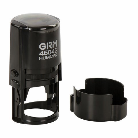 Оснастка для печатей, оттиск D=42 мм, синий, GRM 46042 Hummer, корпус черный, крышка, подушка, 121500200 235297