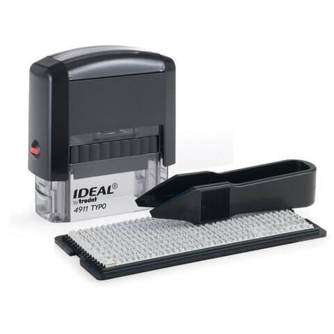 Штамп самонаборный 3-строчный, оттиск 38х14 мм, без рамки, TRODAT IDEAL 4911 P2, КАССА В КОМПЛЕКТЕ, 125426/168224 236847