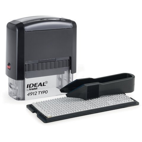 Штамп самонаборный 4-строчный, оттиск 47х18 мм, без рамки, TRODAT IDEAL 4912 P2, КАССА В КОМПЛЕКТЕ, 125427 236848