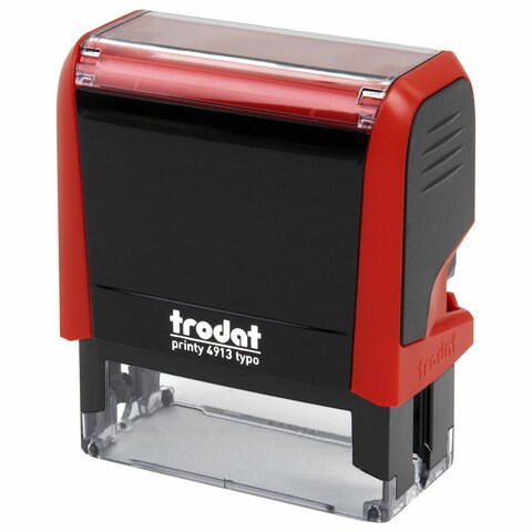 Штамп самонаборный 5-стр, 58х22 мм, синий, TRODAT 4913P4/DB, корпус КРАСНЫЙ, КАССЫ В КОМПЛЕКТЕ, 43219 238369