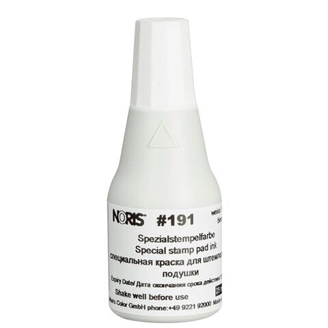 Краска штемпельная NORIS БЕЛАЯ 25 мл (универсальная, для глянцевой бумаги, металла, пластмасс и т.д.), 191Аб 238400
