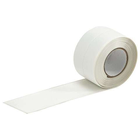 Клейкая лента бордюрная для ванны и кухни 60 мм х 3,35 м, белая, акриловая основа, LAIMA, 608773 608773