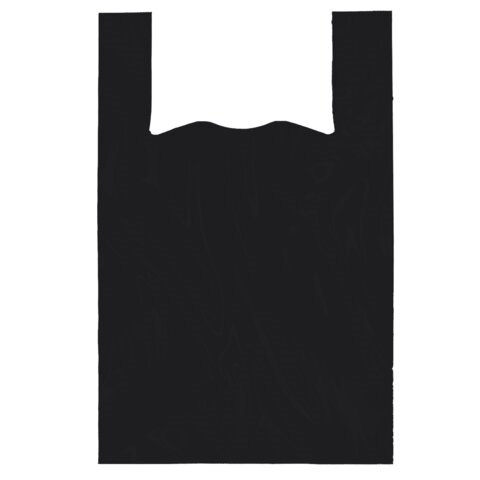 Пакет "майка" КОМПЛЕКТ 50 штук, 40+18х70, ПНД черный 25 мкм, LAIMA, 700792 700792