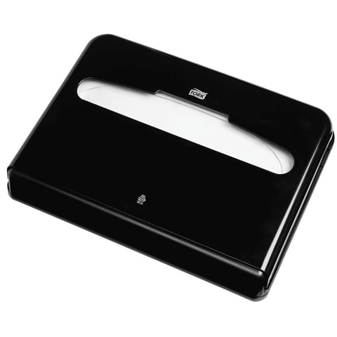 Диспенсер для покрытий на унитаз TORK (Система V1), покрытия 1/2 сложения, черный, 344088 602979